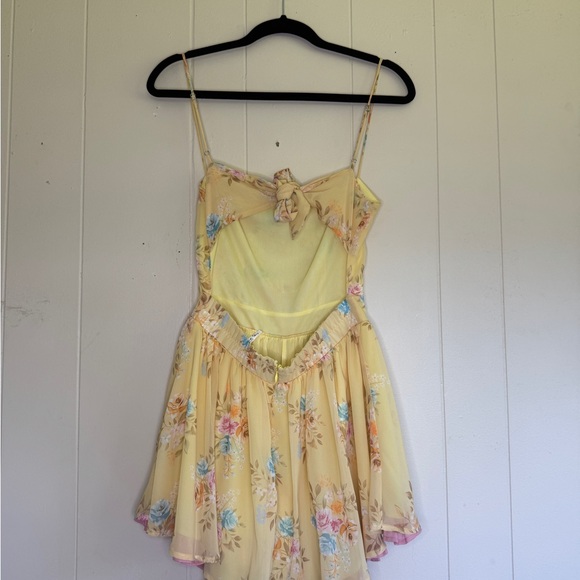 Lucy in the Sky Yellow Floral Mini Dress - Picture 2 of 7